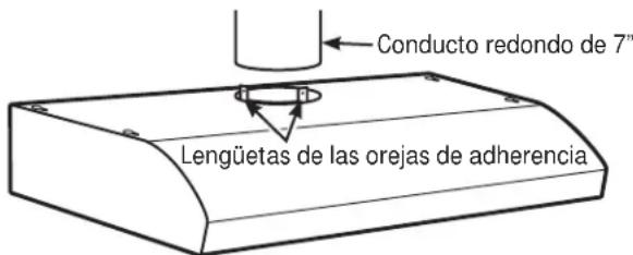 Conducto redondo de 7" Lengüetas de las orejas de adherencia