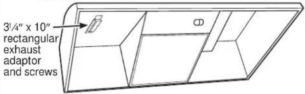 3¼" x 10" rectangular exhaust adaptor and screws