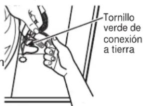 Tornillo verde de conexión a tierra
