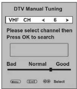 Palsonic PDP5055HD - Manual Searching for DTV programs - 2