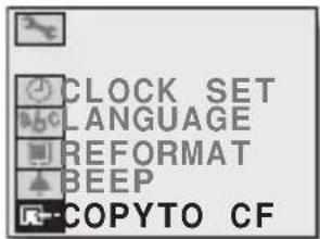 SANYO VPC-R1EX - Select [COPY TO CF], and press the [SET] button. - 2