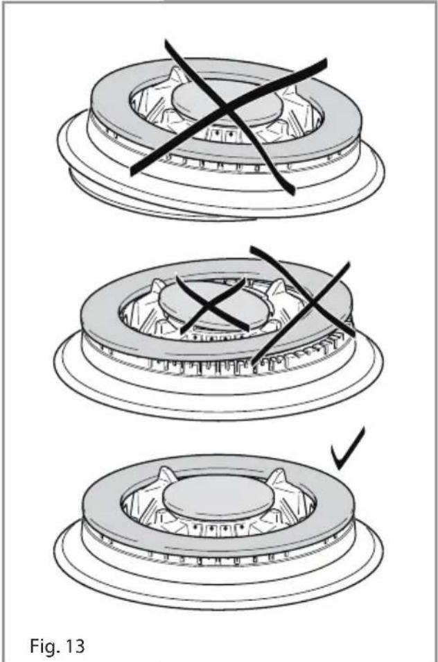 CDA 4Q5SS - Correct Positioning of the Triple Ring Burner - 3