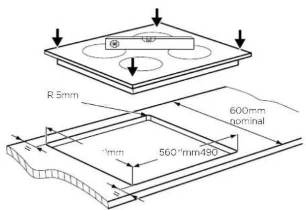 R 5mm 600mm nominal 1mm 560*mm490