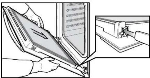 WESTINGHOUSE WVG615W - Fitting the oven door - 1