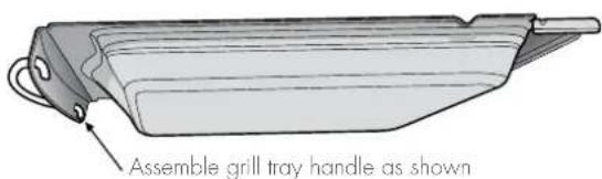 Assemble grill tray handle as shown