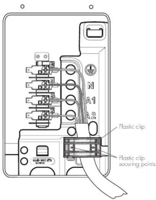 N A1 A2 Plastic clip Plastic clip securing points