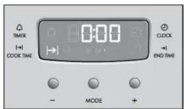 TIMER COOK TIME 0:00 COOK END TIME - MODE +