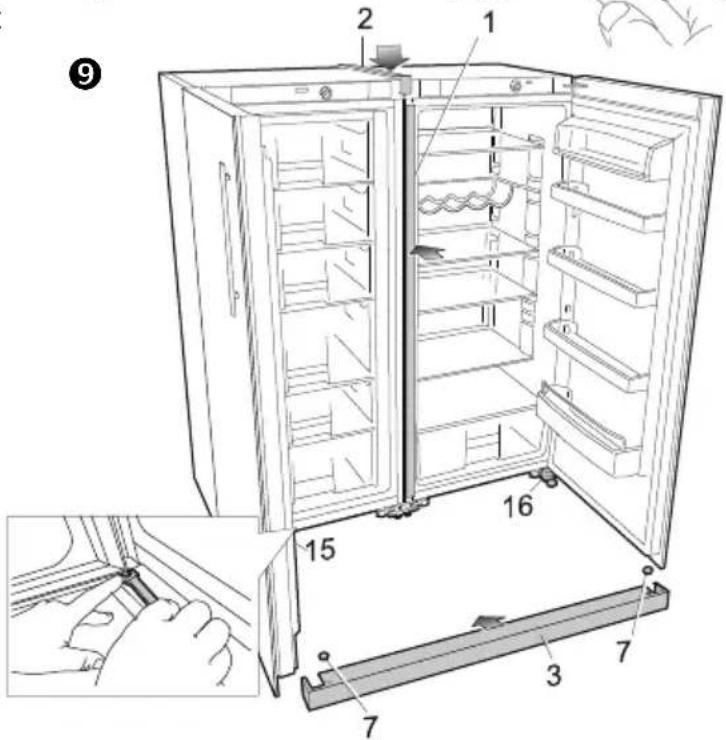 Orima ORC 20 BG - Door position adjustment when planes A or C of the appliances are not level - 2