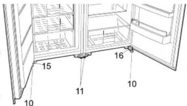 Orima ORC 20 BG - Door position adjustment when planes A or C of the appliances are not level - 3