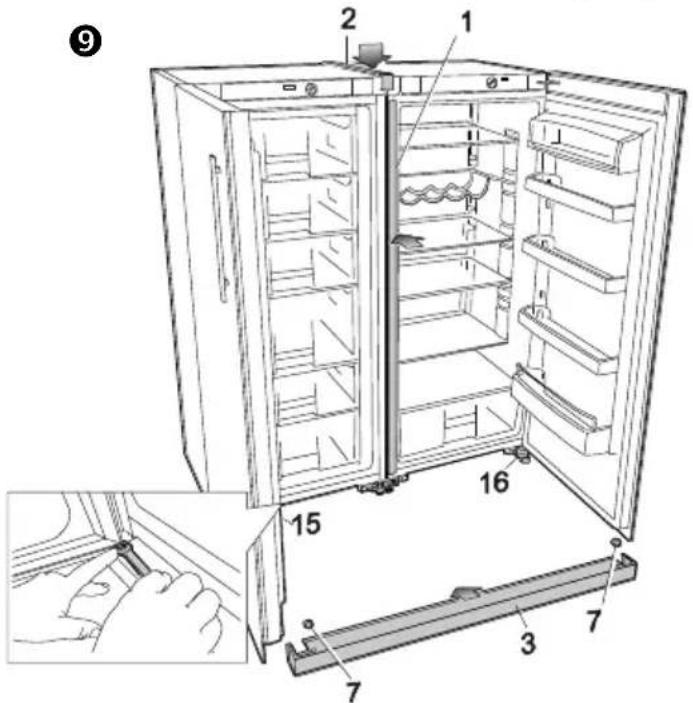 Orima ORC 20 BG - Ajuste da posição da porta quando os planos A ou C dos aparelhos não estão nivelados - 2