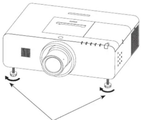 PANASONIC PT-EW630UL - Adjusting front adjustable feet - 1