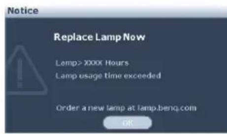 BENQ MS511H - Timing of replacing the lamp - 6