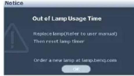 BENQ MS511H - Timing of replacing the lamp - 7