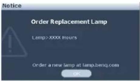 BENQ MS511H - Timing of replacing the lamp - 4