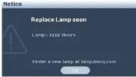 BENQ MS511H - Timing of replacing the lamp - 5