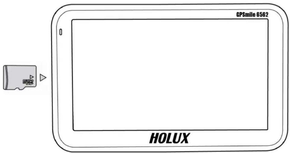 HOLUX GPSmile 6562 - Inserting a micro SD Card - 1