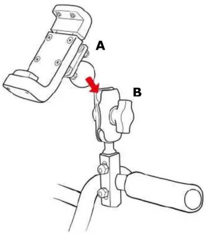 HOLUX GPSmile 6430 - Method 2: To install at clutch/brake clamp bracket - 3