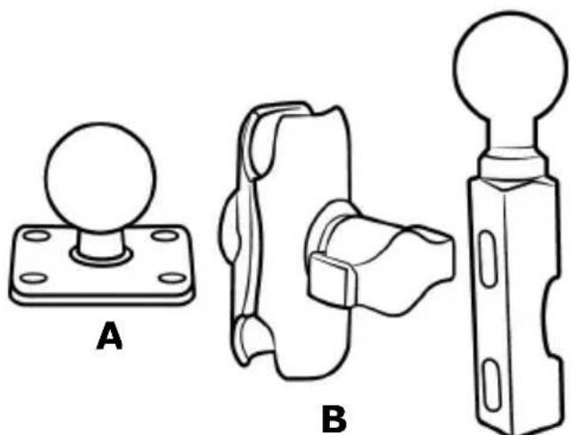 HOLUX GPSmile 6430 - Install motorcycle RAM mount (Optional) - 1