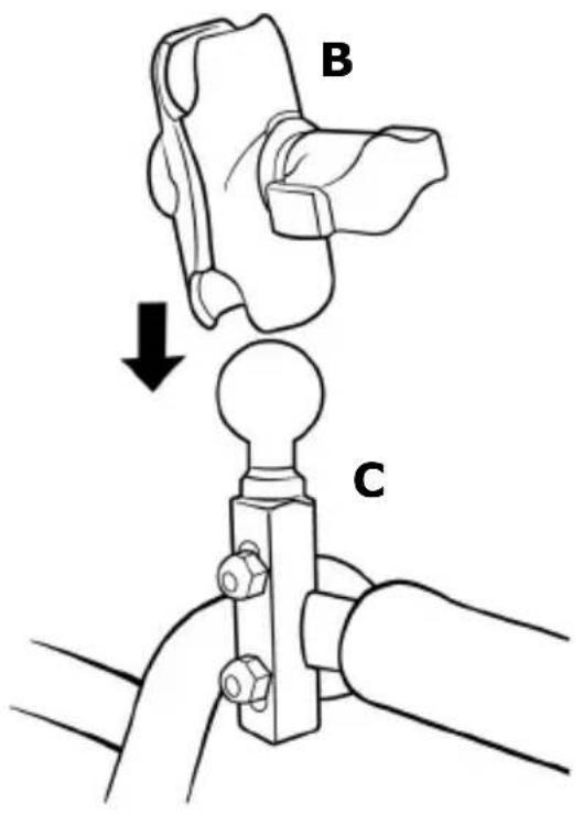 HOLUX GPSmile 6430 - Method 2: To install at clutch/brake clamp bracket - 2