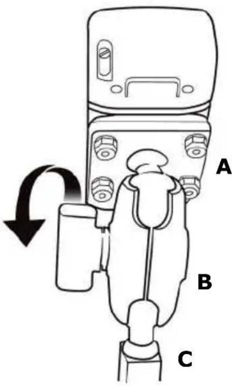 HOLUX GPSmile 6430 - Method 2: To install at clutch/brake clamp bracket - 4