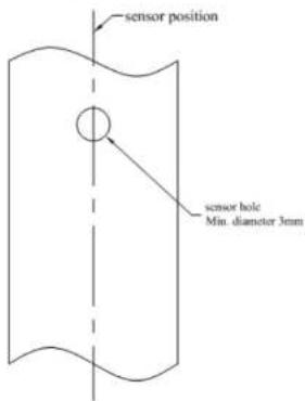 sensor position sensor hole Min. diameter 3mm