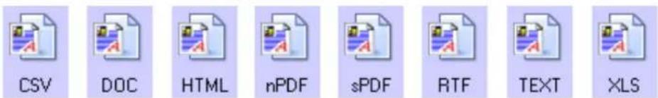 CSV DOC HTML nPDF sPDF RTF TEXT XLS