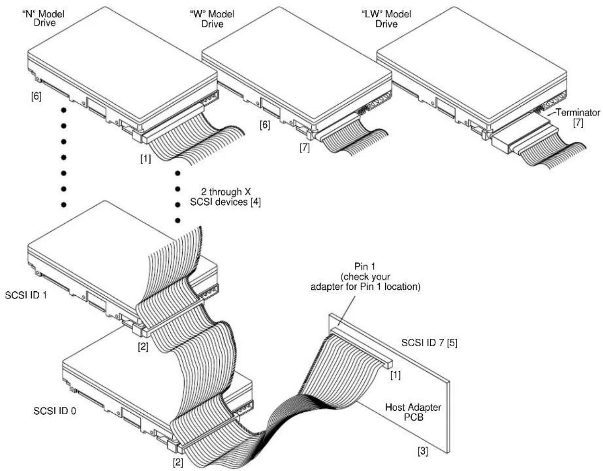 SEAGATE Medalist Pro ST34520WC - Right-angle to PCB connectors - 1