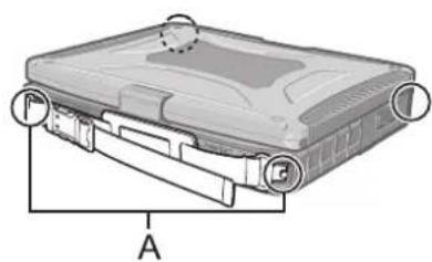 PANASONIC Toughbook CF-19J - Attaching the hand strap and the shoulder strap (option) - 1