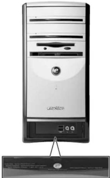 eMachines T1360 - eMachines model and serial number - 1