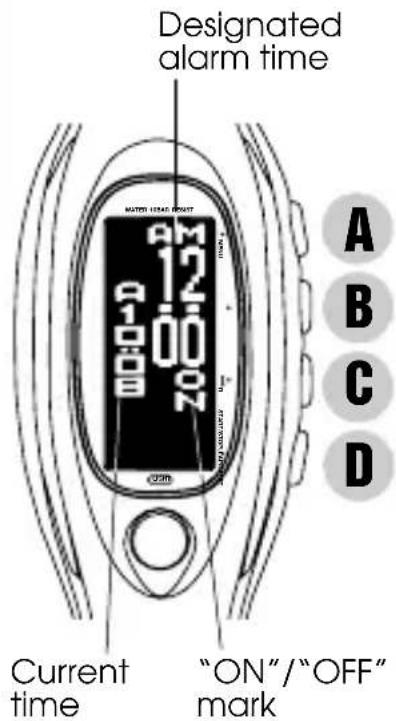 PULSAR W442 - A Press in ALARM MENU display to show ALARM display. - 1