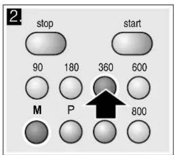 2. stop start 90 180 360 600 M P 800