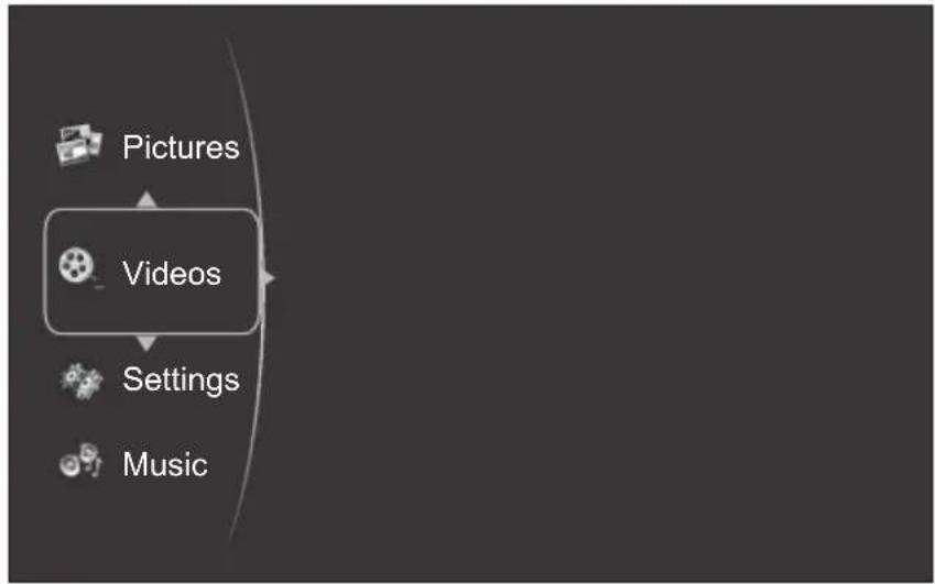 Pictures Videos Settings Music