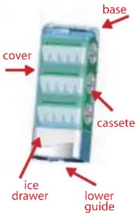 base cover cassete ice drawer lower guide