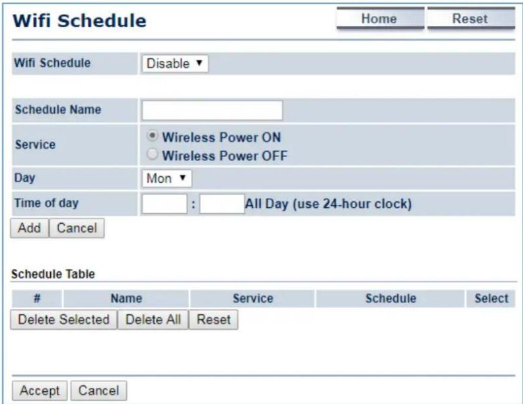 Planet WAP-500N - Wi-Fi Schedule - 1