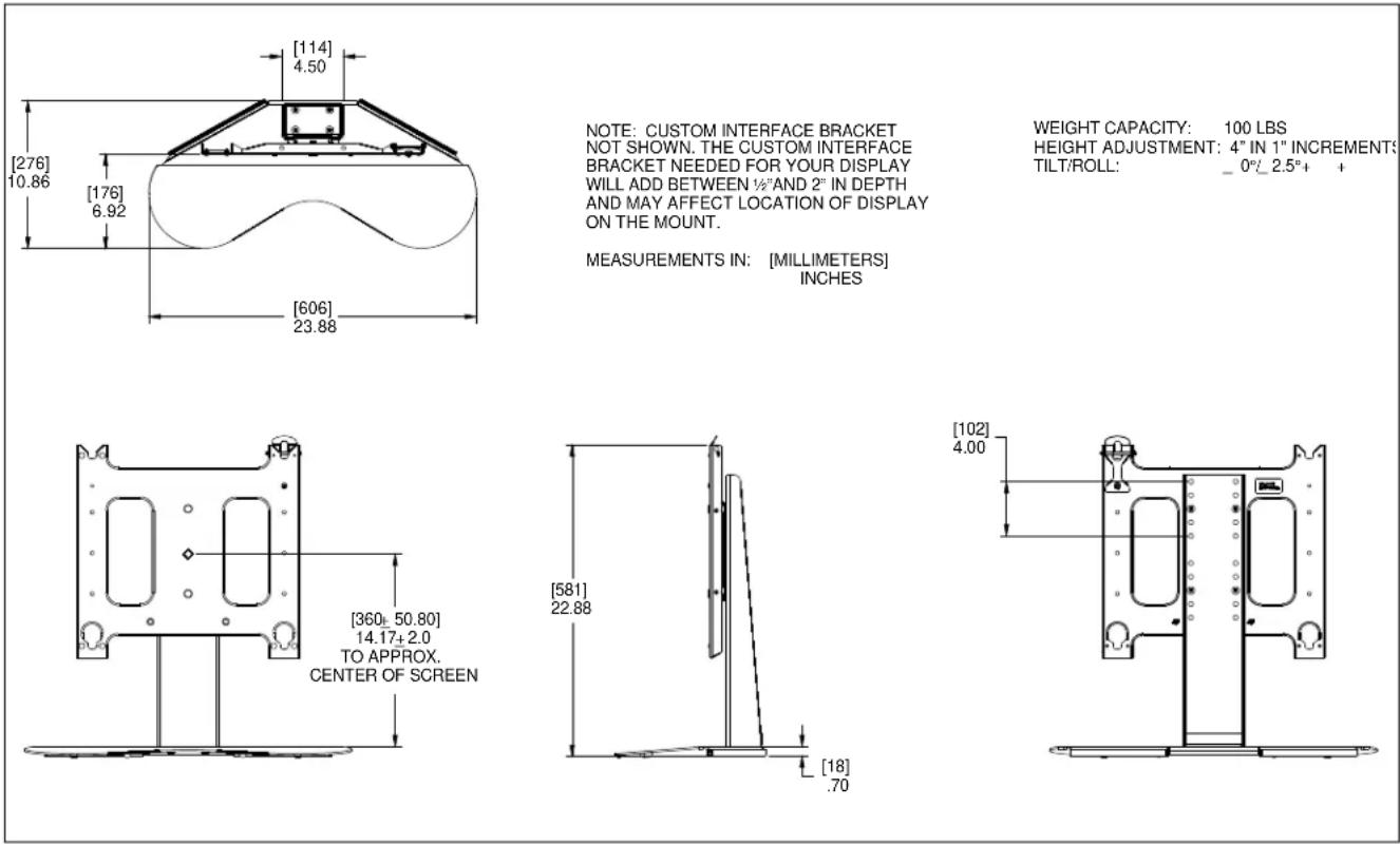 Chief PTS2000B - DIMENSIONS - 1