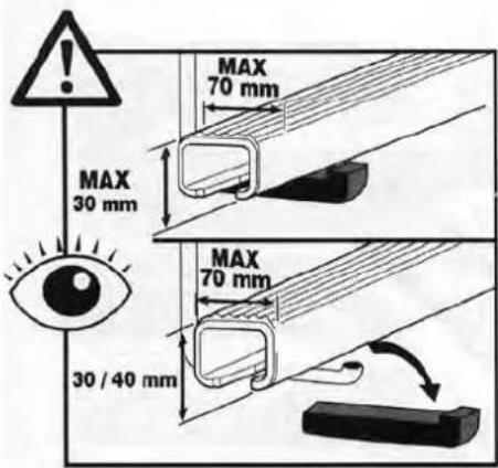 MAX 30 mm MAX 70 mm MAX 70 mm 30 / 40 mm