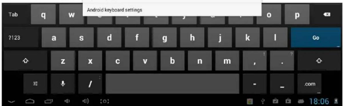 Android keyboard settings ?123 a s d f g h j k l Go z x c v b n m , .