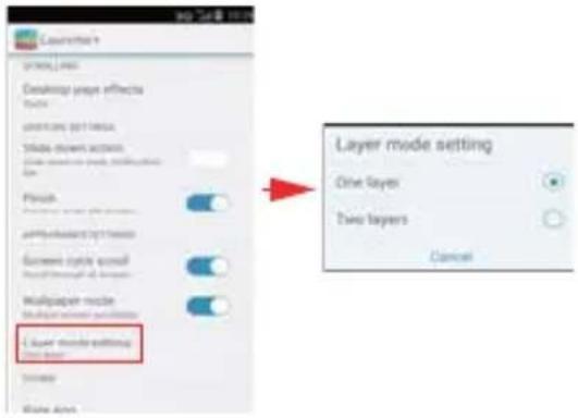 Layer mode settings One layer Two layers Cancel