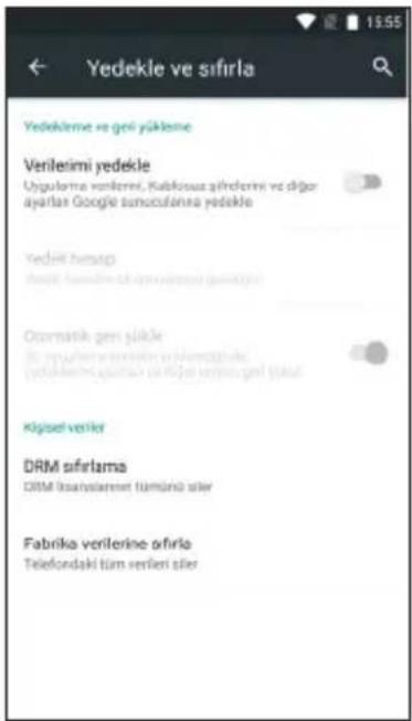 Yedekle ve sıfirla Yedeklerme ve gibi yüklame Verilesimi yedekle Uygulama verilerini, Kalkası şiflerimi ve diğer ayarlar Google sanoculansı yedekle Yedekl hemap davatı tamaları olş parvastanı şefleri Oramatik gibi üstle İş avımler ve merinin şiflerinyle yildirimli ayarlar ve diğer verileri[Xel] Kigisel veriler DRM sıfirlama DRM İksanslanım tümünlı stler Fabrika verilerine afirla Telefondaki tüm verleri stler
