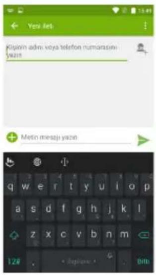 Yevi Jeb Kismin admi veya telefon rumiarasini yazın + Metin mesoji yazın