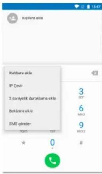 Klajflava elke Pebüzeri elke IP Çevir 2 szonyelik duraklama elke Baklarne elke SMS gönder PGAS TAY 3 GCP 6 MNO 9 WCK2 0 #