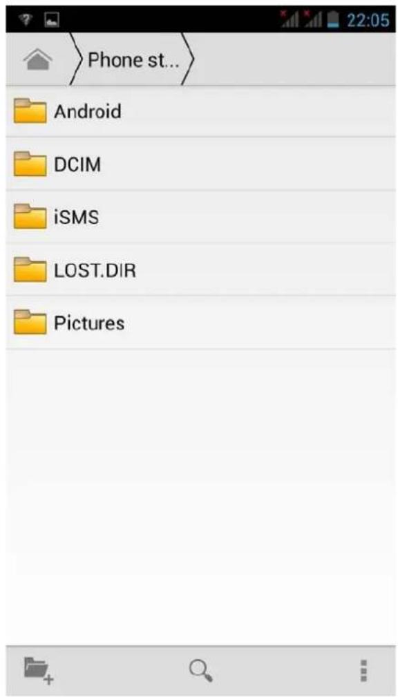 Phone st... Android DCIM iSMS LOST.DIR Pictures