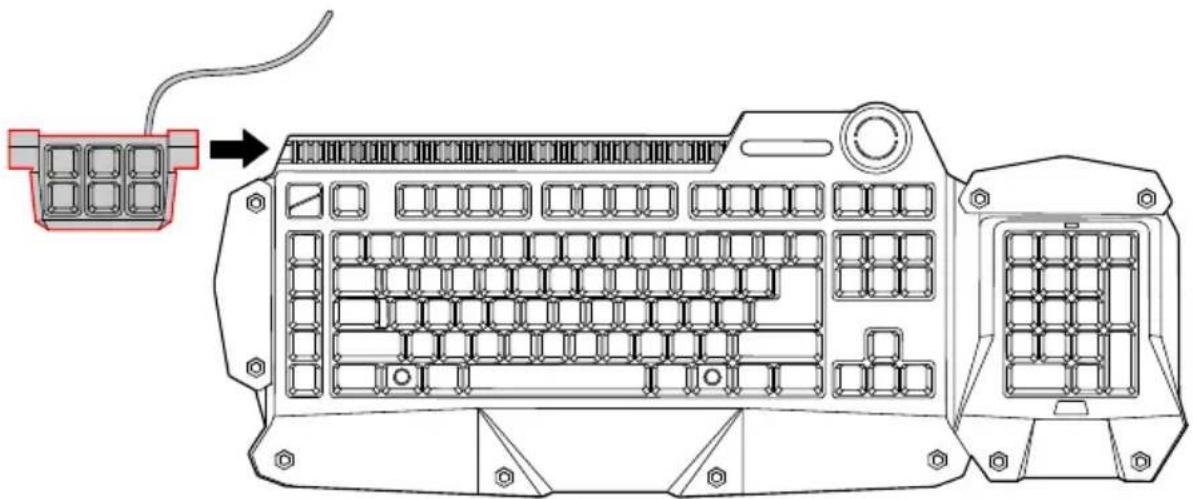 Azio Levetron KB577U Mech5 - Attach the Modular Macro D-Pad: - 1