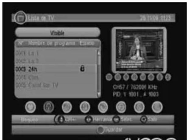 Lista de TV 28/19/09-11/23 Visible N° Nombre de programa Esando 0001 La 1 0542 La 2 0003 24h 0004 Clm 0005 Cnatal San TV CH57 / 762004 KHz PID: V 1001, A 1003 Bogado CHTe Harranoa S##t. Salo Quadr DM