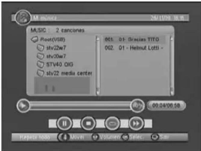 M music 26/11/09 18:15 MUSIC : 2 canciones Root(USB) stv22w7 stv20w7 STV40 OIG stv22 media center 001. 01- Gracias TITO 002. 01 - Helmut Lotti - 00.04/08:58 Repeat todo Move! Volume Select Star