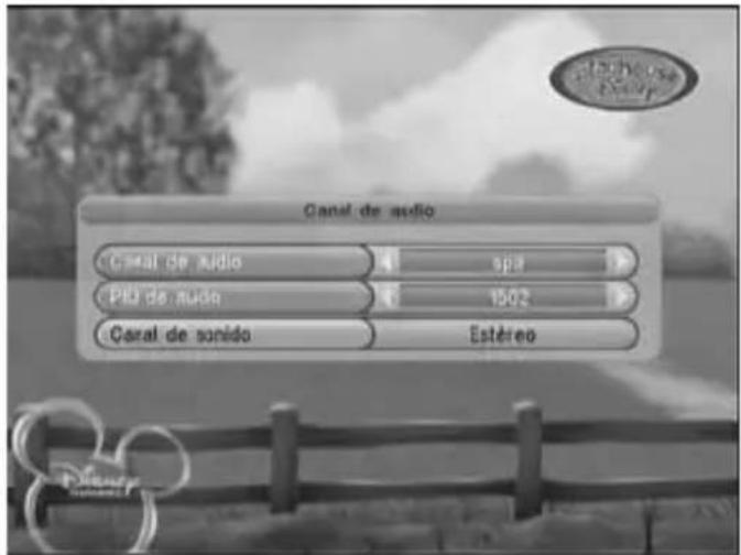 Canal de audio Canal de audio 50% Pia de audio 150% Canal de sonido Estéreo