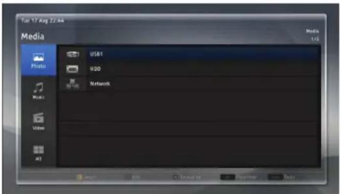 Tue 17 Aug 22:46 Media Photo USB1 HDD Network Music Video All Media 1/3