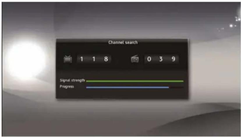 Channel search 1 1 8 0 3 9 Signal strength Progress