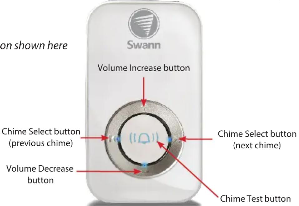 SWANN MDC820P2051112E - Setting the volume and chime - 1