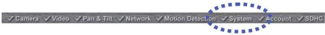 ✓ Camera ✓ Video ✓ Pan & Tilt ✓ Network ✓ Motion Detection ✓ System ✓ Account ✓ SDHC